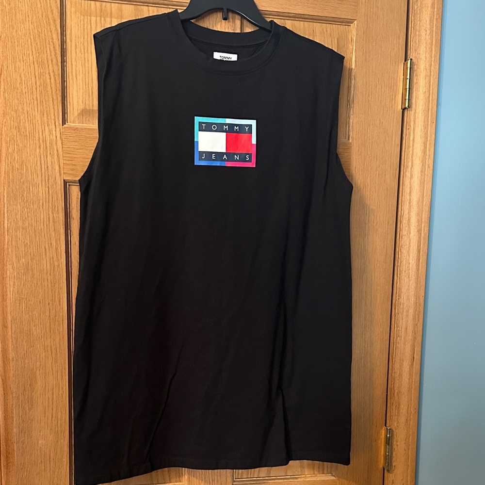 Tommy Jeans Black Sleeveless Logo TShirt Dress